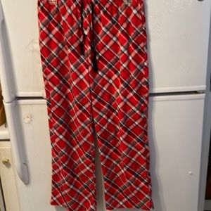 Goodnight Kiss Poly Lounging Pants Red Plaid Size Medium 24A